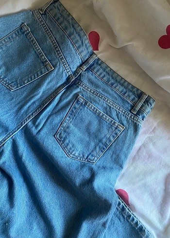 Mavi Midi Boy Salaş Kadın Kot Pantolon - Görsel 8