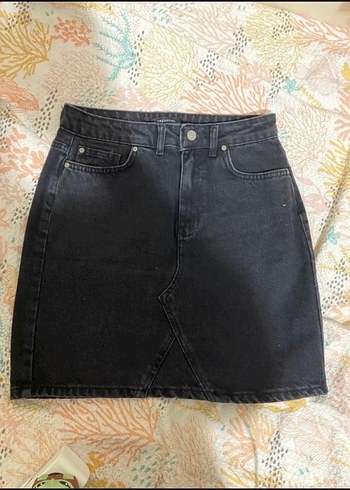 Siyah Denim Midi Etek - Görsel 4