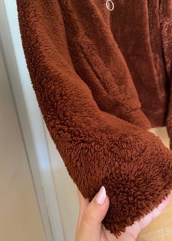 Kahverengi Kürklü Midi Kadın Mont - Görsel 5