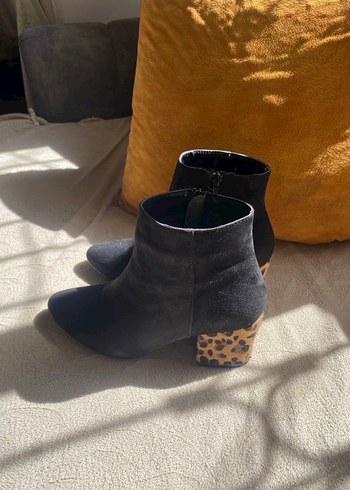 Kahverengi Leopar Topuklu Süet Kadın Bot - Görsel 4