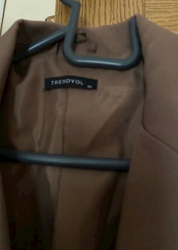 Kahverengi Deri Midi Kadın Blazer - Görsel 5