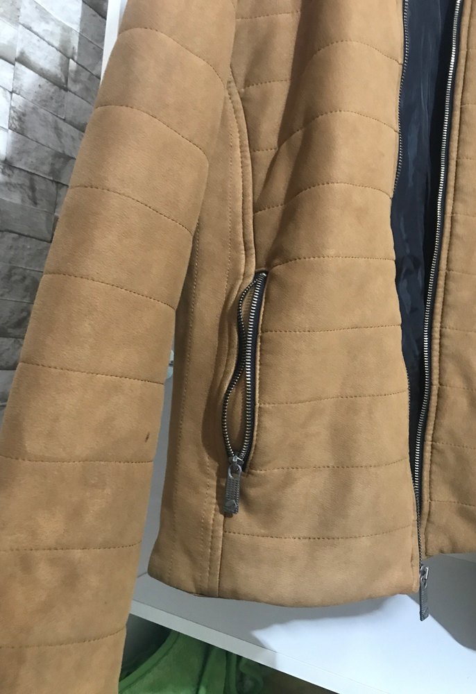 Erkek Kahverengi Süet Fermuarlı Ceket - Görsel 3