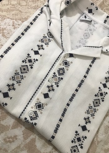 Nakışlı Düğmeli Erkek gömlek - Görsel 2