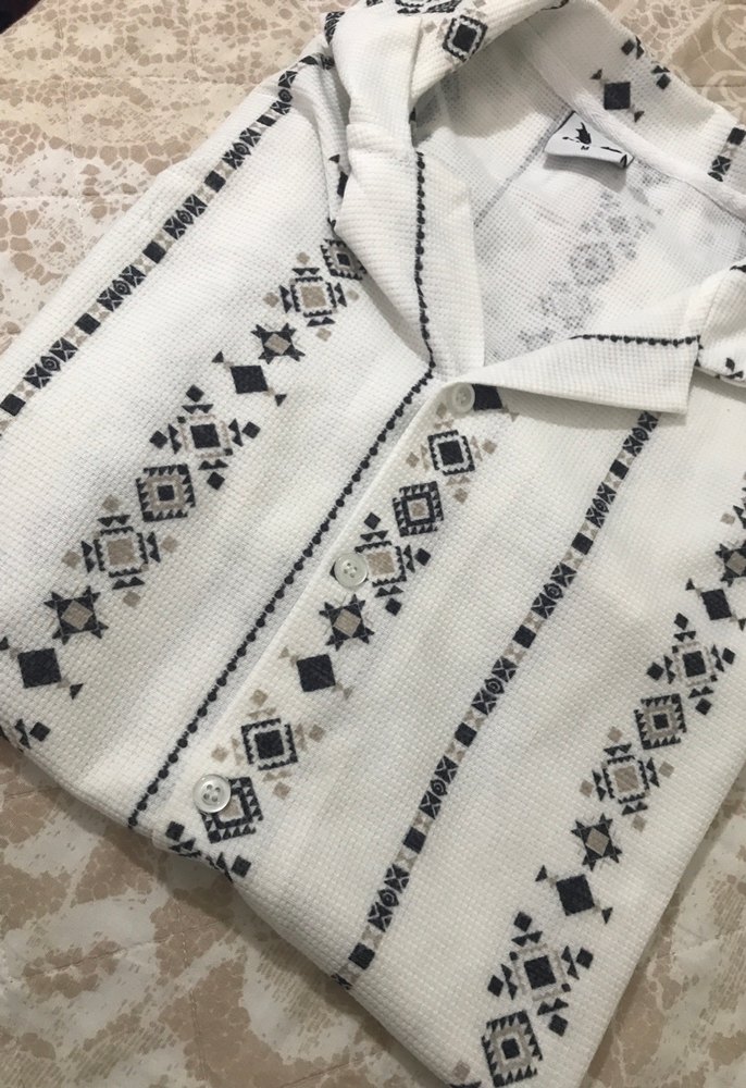 Nakışlı Düğmeli Erkek gömlek - Görsel 2