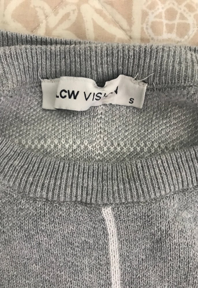 Gri Kareli Pamuklu Erkek kazak - Görsel 2