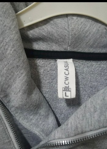 Gri Yarım Fermuarlı Yüksek Yaka Sweatshirt - Görsel 3