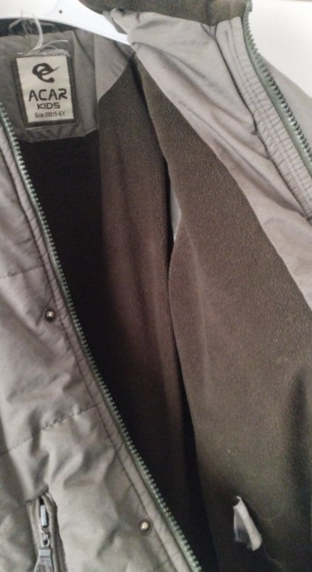 Erkek Çocuk yeşil Düğmeli Mont - Görsel 2