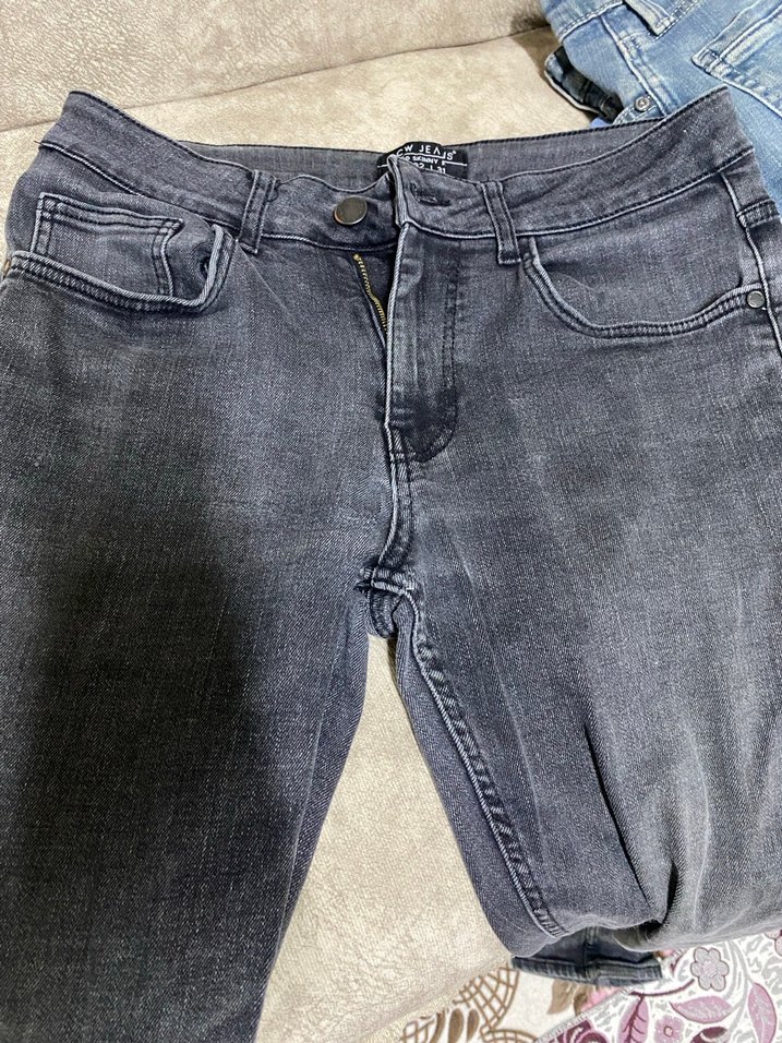 Düğmeli Gri erkek Pantolon - Görsel 3