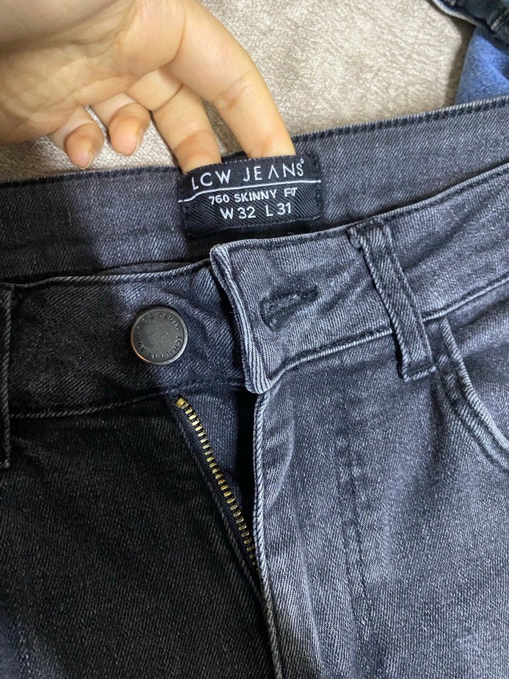 Düğmeli Gri erkek Pantolon - Görsel 2