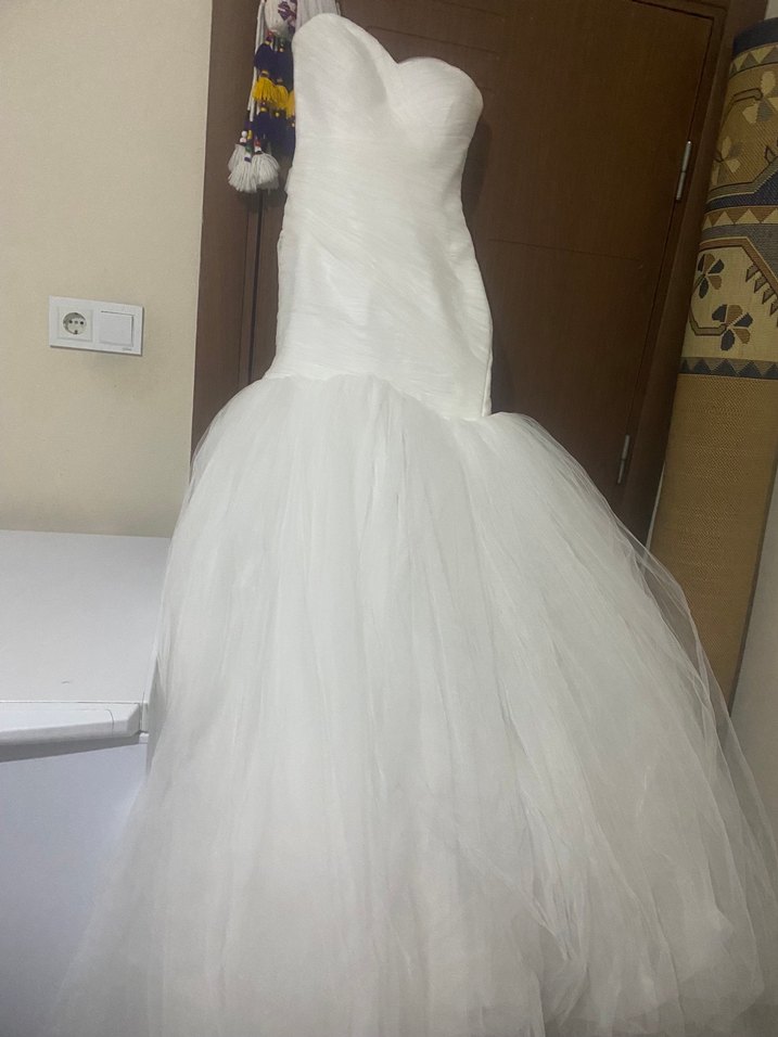 Straplez Balık Model Beyaz Gelinlik - Görsel 2