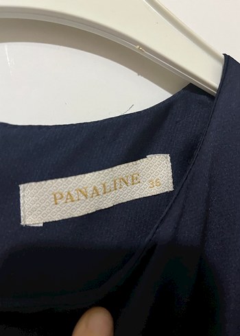 Uzun Lacivert Drapeli Yüksek Yakalı Kadın Elbise - Görsel 2