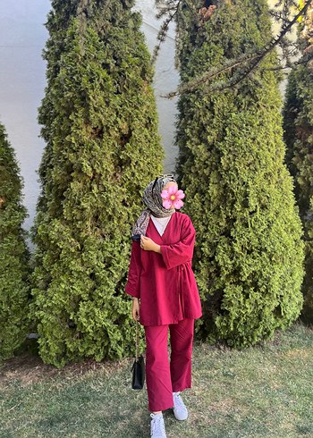 Bordo Kadın Rahat Kesim Takım - Görsel 2