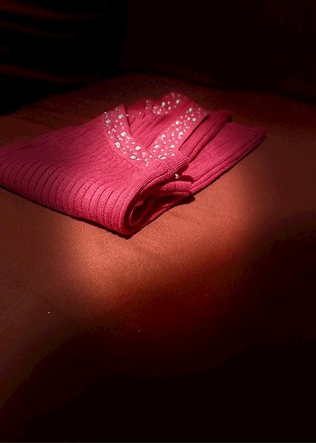 l Beden bordo Renk Bordo Nakışlı Uzun Kollu Triko Kazak
