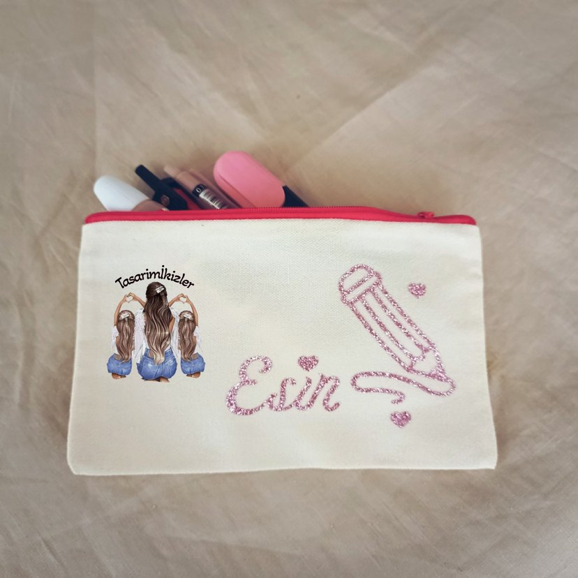 Pembe Baskılı Kalemlik-isime özel - Görsel 2