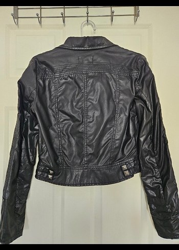 Mango Kadın Siyah Deri Biker Ceket