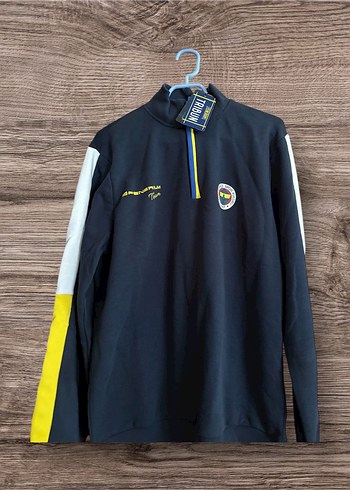 Orjinal Erkek Fenerbahçe Lacivert Fermuarlı Spor Sweatshirt