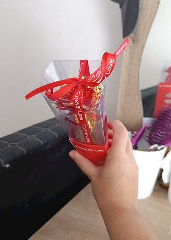 ışıklı yapay kırmızı gül - Görsel 2