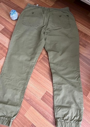 m Beden haki Renk Kadın Salaş Keten Kemerli Haki Pantolon