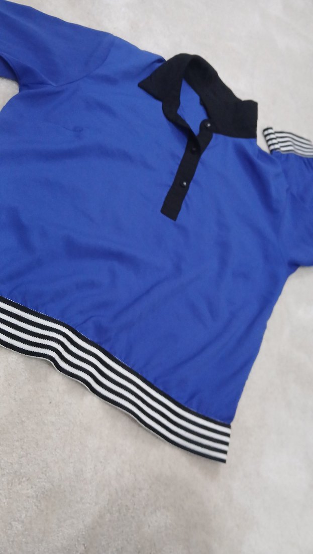 Mavi Uzun Kollu Kız Gömlek - Görsel 3