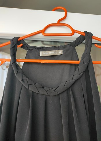 Siyah Yüksek Yakalı Midi Abiye Elbise - Görsel 3