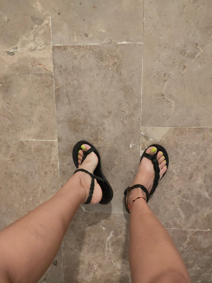 Deri Siyah Örgülü Kadın Sandalet - Görsel 4