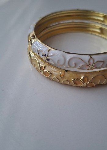 Dantel Detaylı Vintage Altın Bilezik