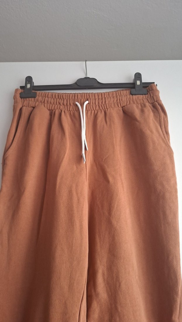 Kadın Kahverengi Süet Salaş Eşofman Altı - Görsel 3