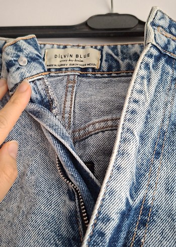 Gri Mavi Yırtık Detaylı Kadın Denim Pantolon - Görsel 6