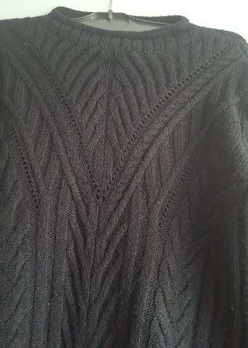 Kadın Siyah Örgü Triko Kazak - Görsel 3