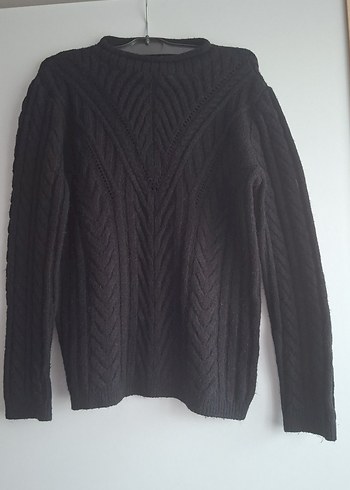 Kadın Siyah Örgü Triko Kazak - Görsel 2