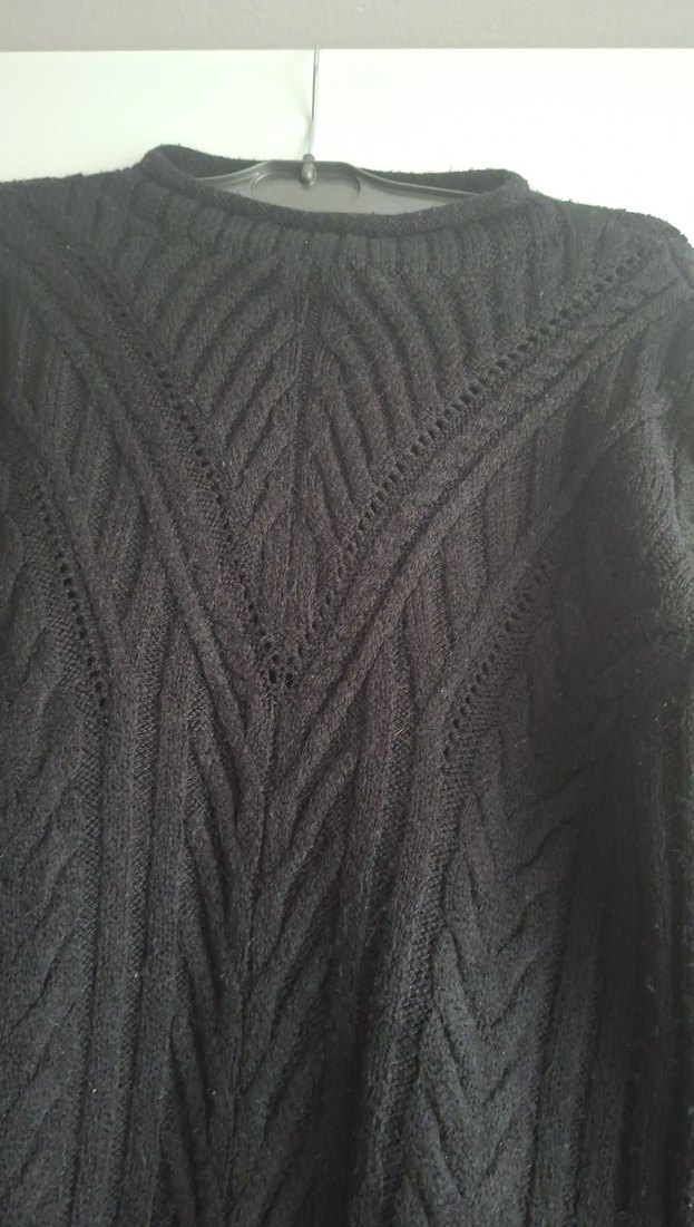 Kadın Siyah Örgü Triko Kazak - Görsel 3