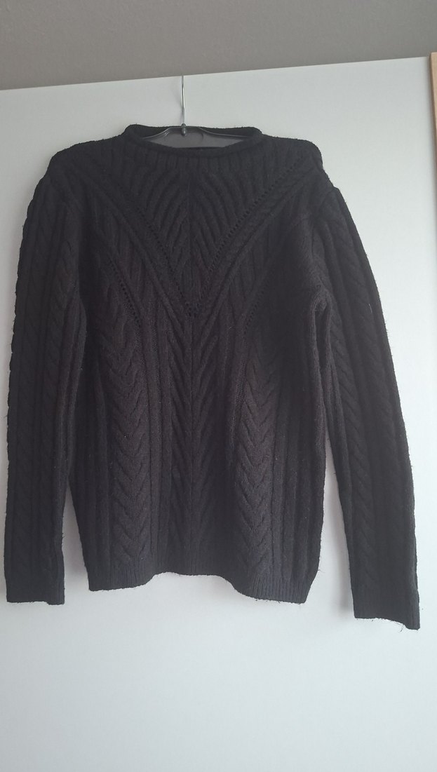 Kadın Siyah Örgü Triko Kazak - Görsel 2