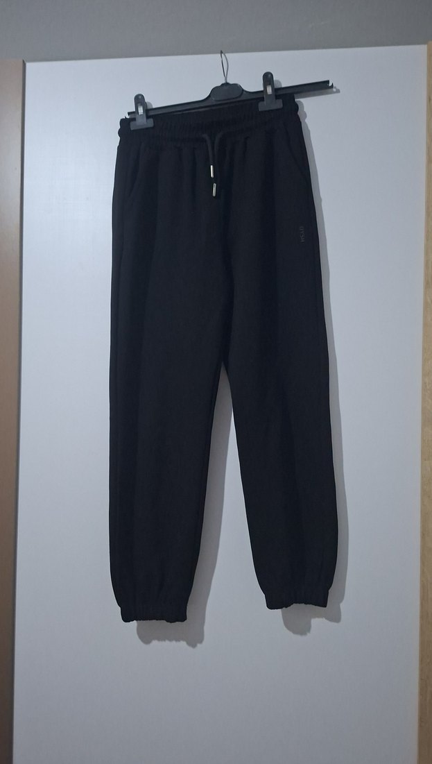 Siyah Rahat Kesim Kadın Eşofman Altı - Görsel 5