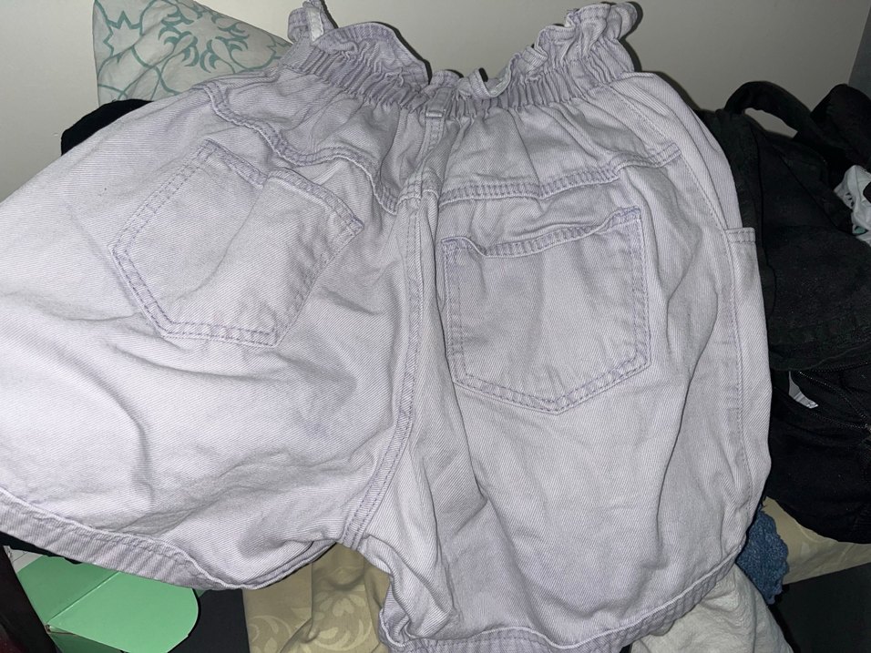 Lila renk Düğmeli Kadın Midi Şort - Görsel 3