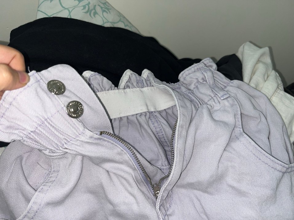 Lila renk Düğmeli Kadın Midi Şort - Görsel 2