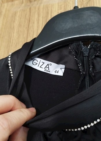 Siyah Uzun Yüksek Yakalı Kadın Elbise - Görsel 3