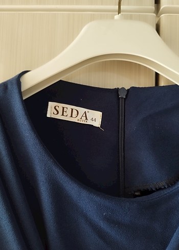 Drapeli Lacivert Uzun Kollu Kadın Elbise - Görsel 2