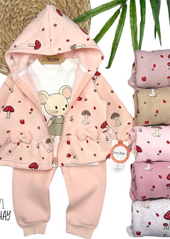 Kız Bebek Nakışlı Kürk Detaylı Tulum Seti - Görsel 5