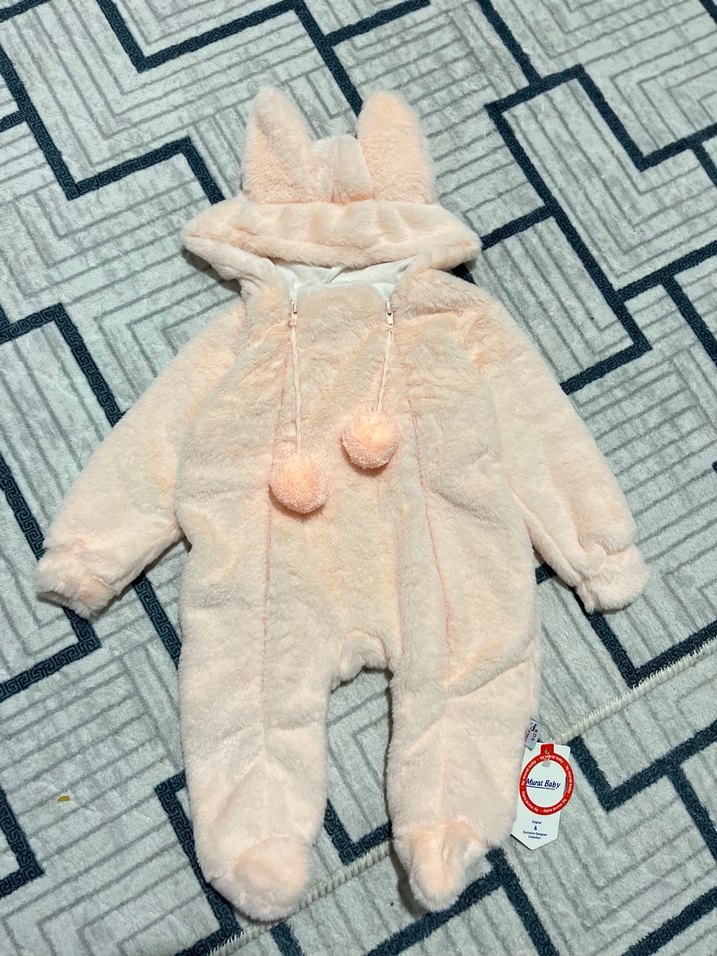 Pembe Kürklü Bebek Tulum - Görsel 2