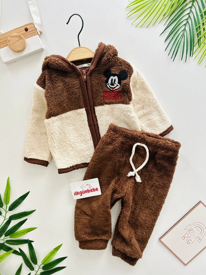 Kahverengi Kürklü Bebek Erkek Tulum ve kız tulumu - Görsel 2