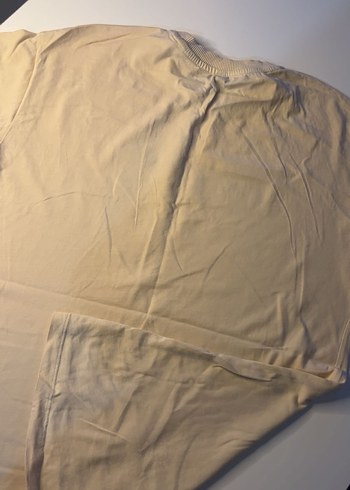 Bej Kadın Bisiklet Yaka Baskılı Tişört - Görsel 3