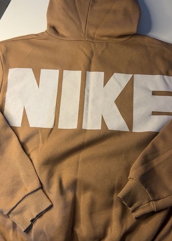 Bej Nike Kadın Kapüşonlu Sweatshirt - Görsel 2