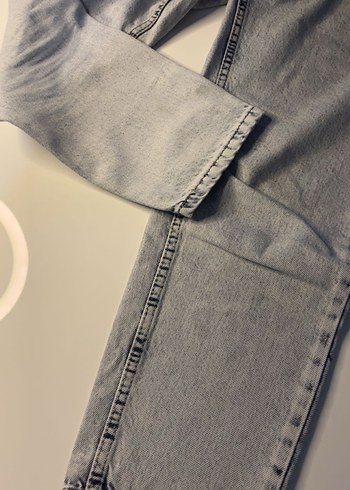 Gri Kadın Salaş Midi Denim Pantolon - Görsel 2