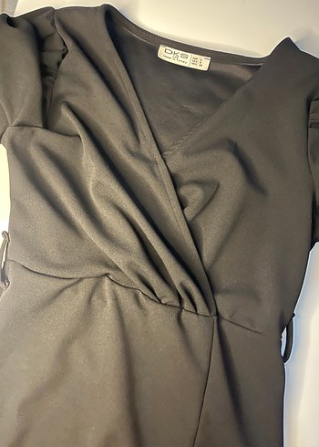 Drapeli V Yaka Siyah Hamile Bluzu - Görsel 6