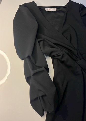 Drapeli V Yaka Siyah Hamile Bluzu - Görsel 3