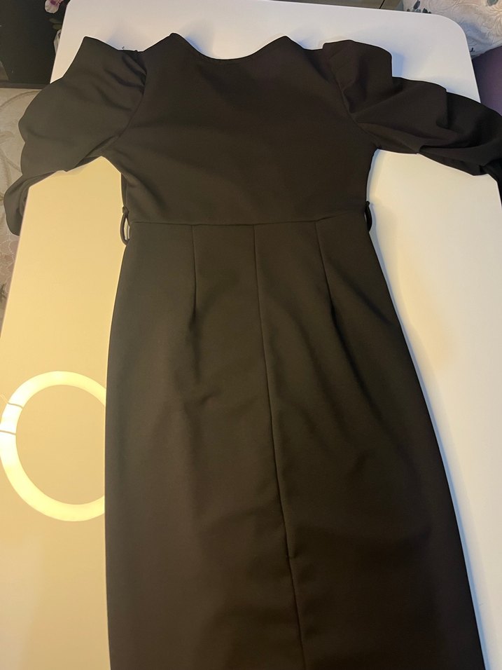 Drapeli V Yaka Siyah Hamile Bluzu - Görsel 4