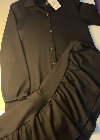 Kemerli gömlek elbise - Görsel 6