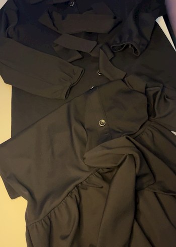 Kemerli gömlek elbise - Görsel 2