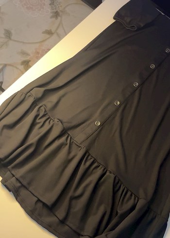 Kemerli gömlek elbise - Görsel 4