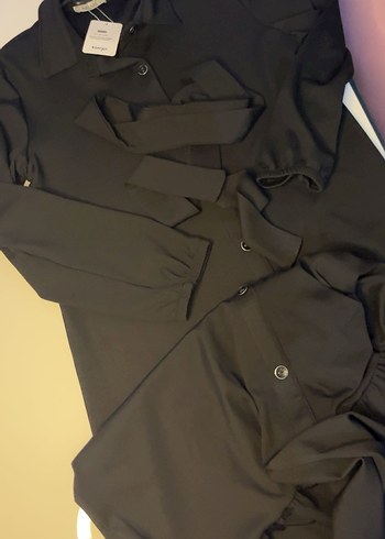 Kemerli gömlek elbise - Görsel 3